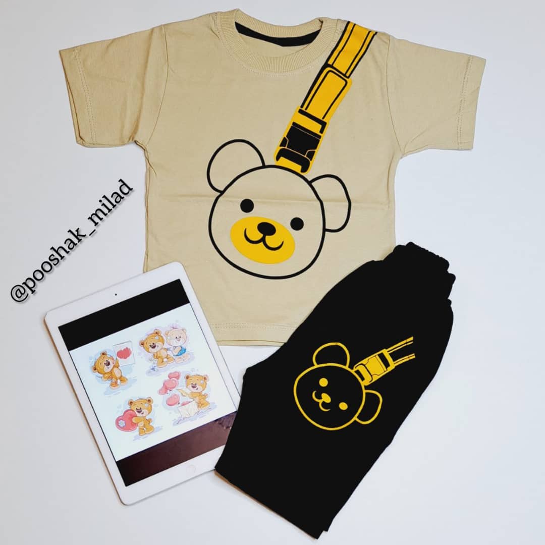 69000b38-fbe7-4622-b483-edb5d280a78a تیشرت و شلوارک خرس بندی