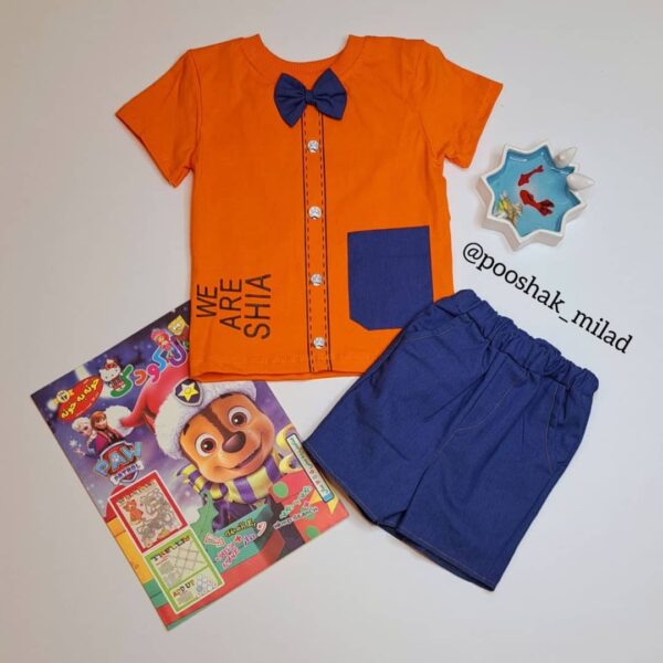 تیشرت شلوارک پاپیون دار