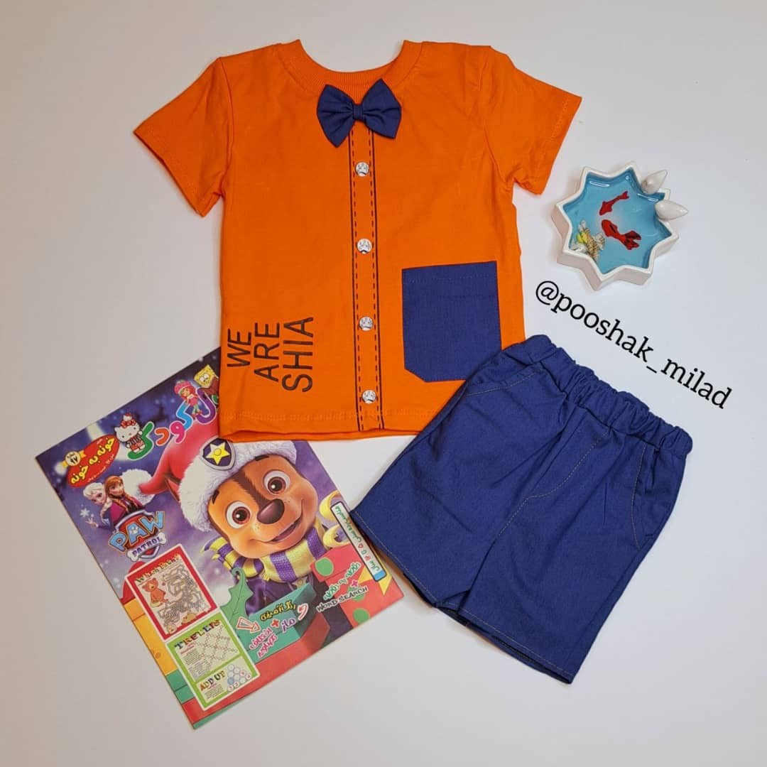 تیشرت شلوارک پاپیون دار تیشرت شلوارک پاپیون دار